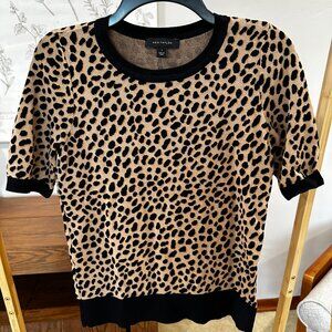 NWOT Ann Taylor Cheetah Print Short Sleeve Sweater